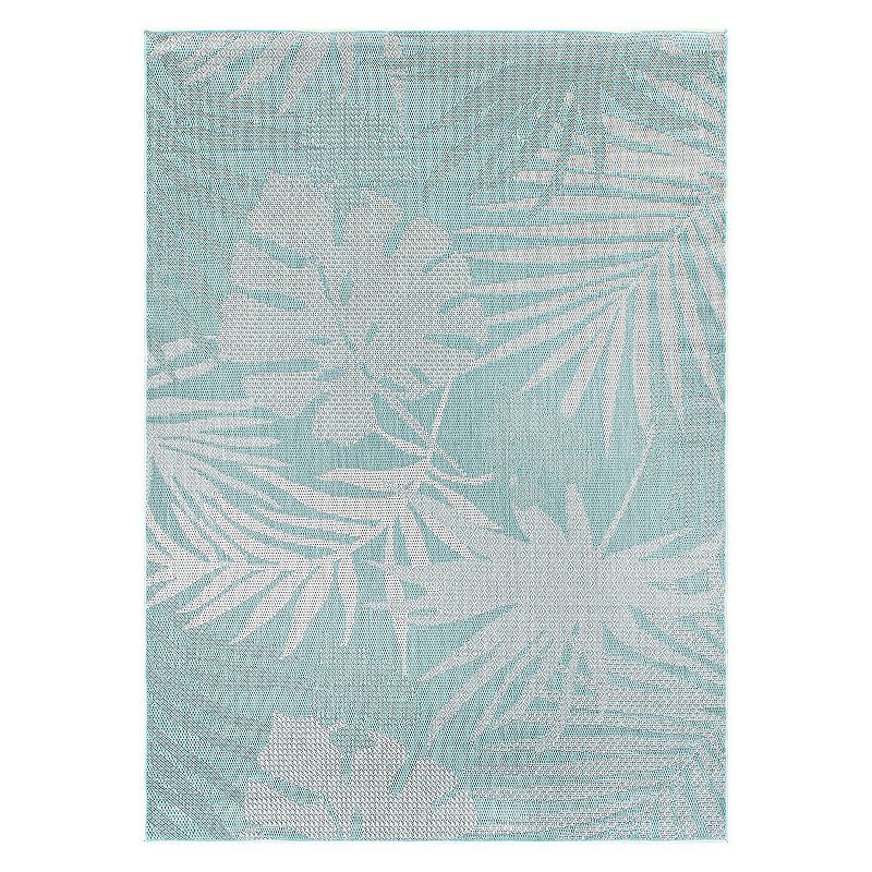 World Rug Gallery Contemporary Tropical Leaves Indoor/Outdoor Waterproof Patio Area Rug