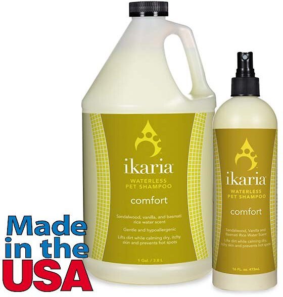 Ikaria Comfort Sandalwood Vanilla and Basmati Rice Water Scent Waterless Dog and Cat Shampoo