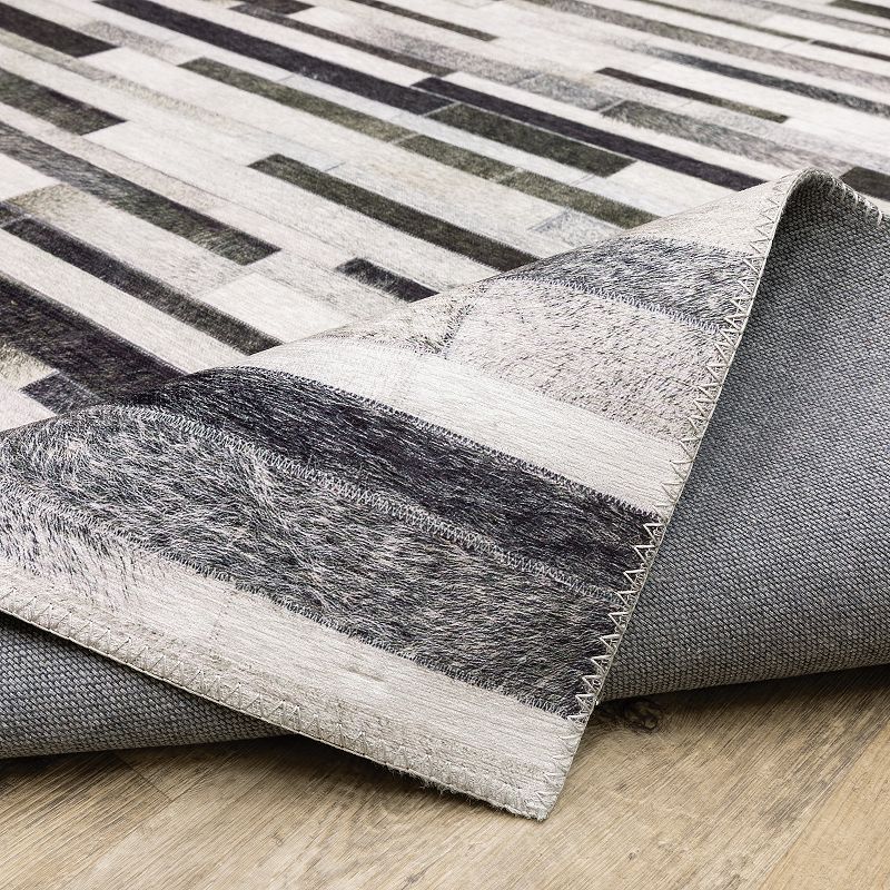 StyleHaven Markus Modern Layered Blocks Faux Hide Area Rug