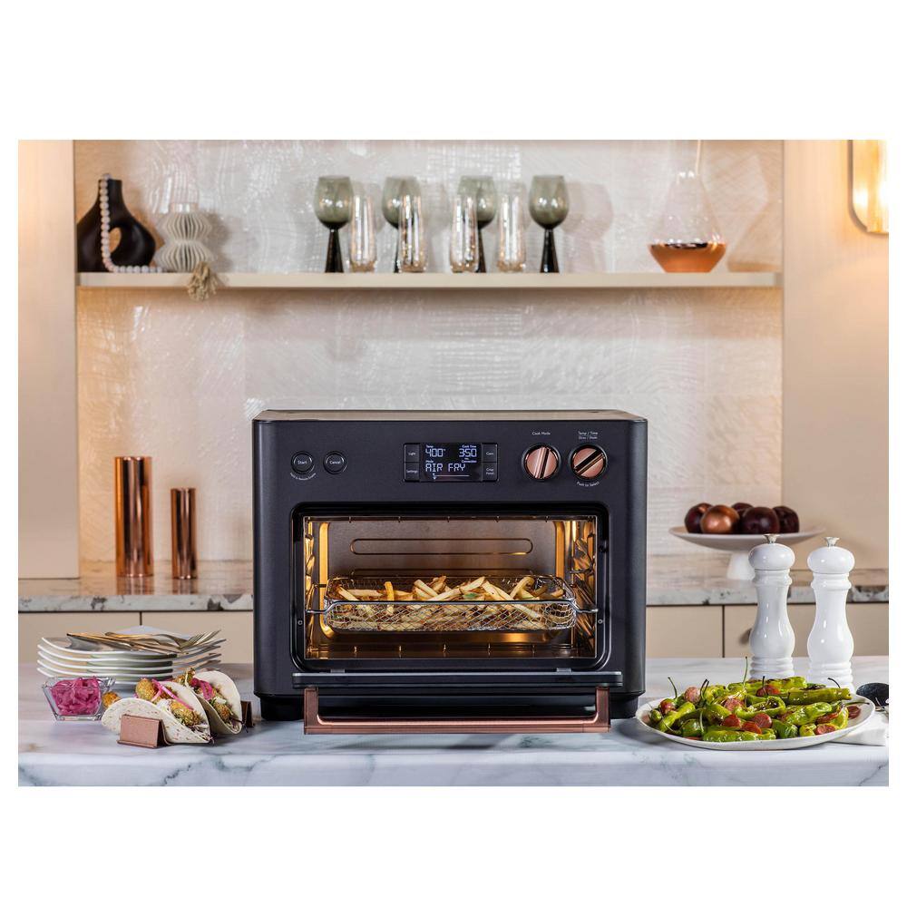 Cafe 1800 W Matte Black Toaster Oven with 14 modes incl Air Fry Bake Broil Roast Toast and Slow Cook Wi-fi connected C9OAAAS3RD3