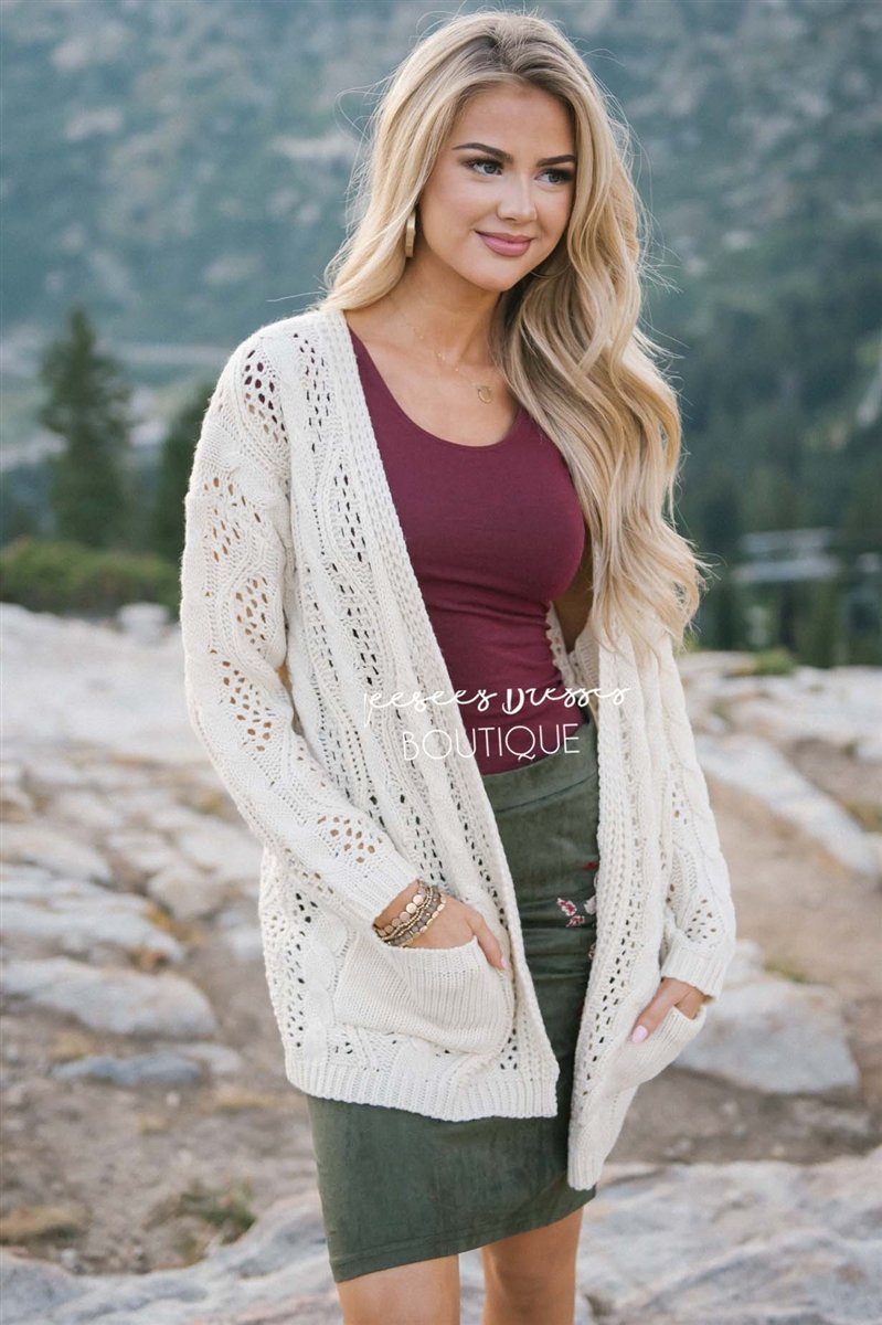 Over Sized Crochet Knit Cardigan