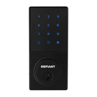 Defiant Slim Matte Black Electronic Touchpad Deadbolt 32GZ4X9D01BB