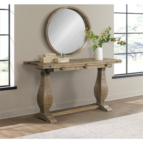 Napa Solid Wood 60 In. Pedestal Flip Top Sofa Console