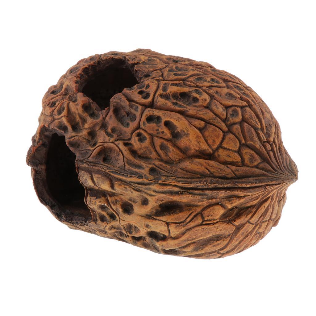 Reptile Walnut Shell Hide Cave， Habitat， Premium and Non - Resin