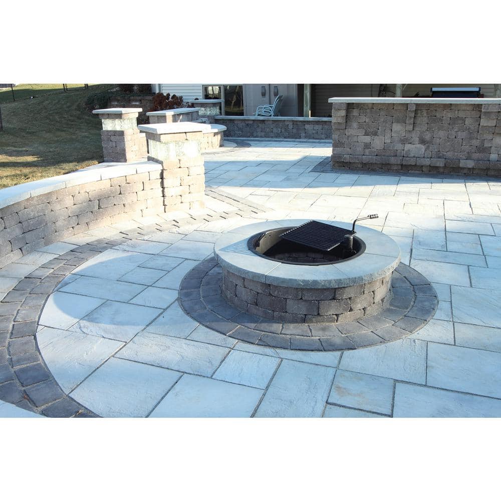 Necessories Grand 48 in. Fire Pit Kit in Bluestone with Cooking Grate 3500006