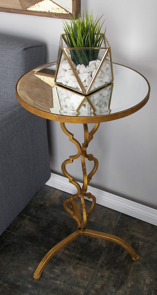 Glam Gold Metal Accent Table 67052   Mediterranean   Side Tables And End Tables   by Brimfield  ampMay  Houzz