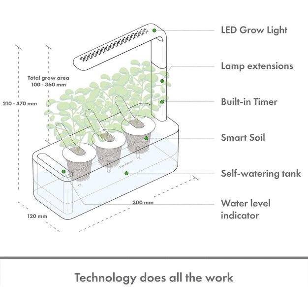 Click and Grow Indoor Vibrant Flower Gardening Kit， Smart Garden 3 With Grow Light And 12 Plant Pods