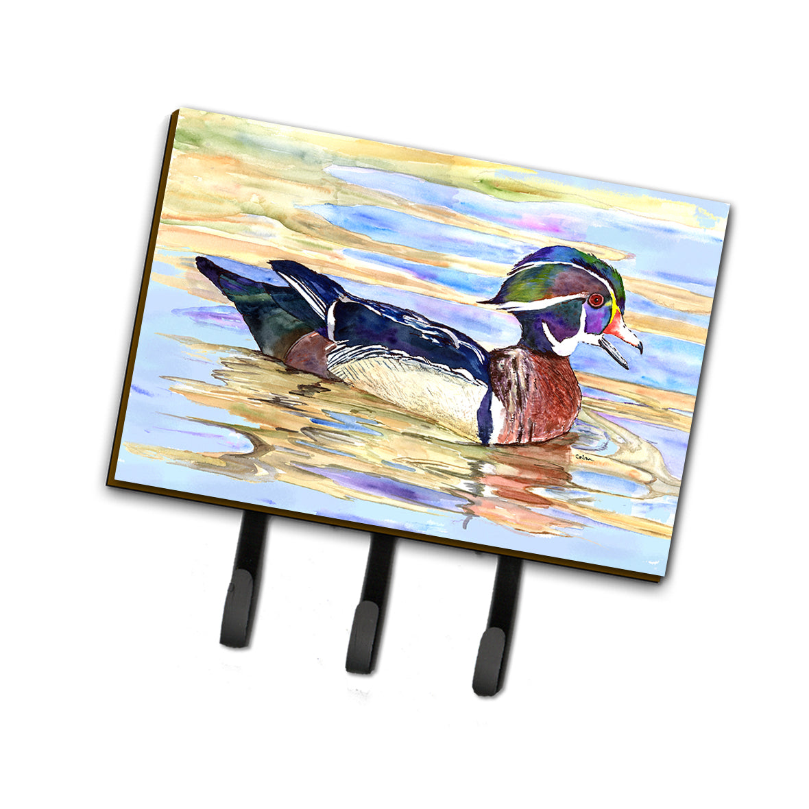 Carolines Treasures 8831TH68 Wood Duck Leash or Key Holder， Triple， multicolor