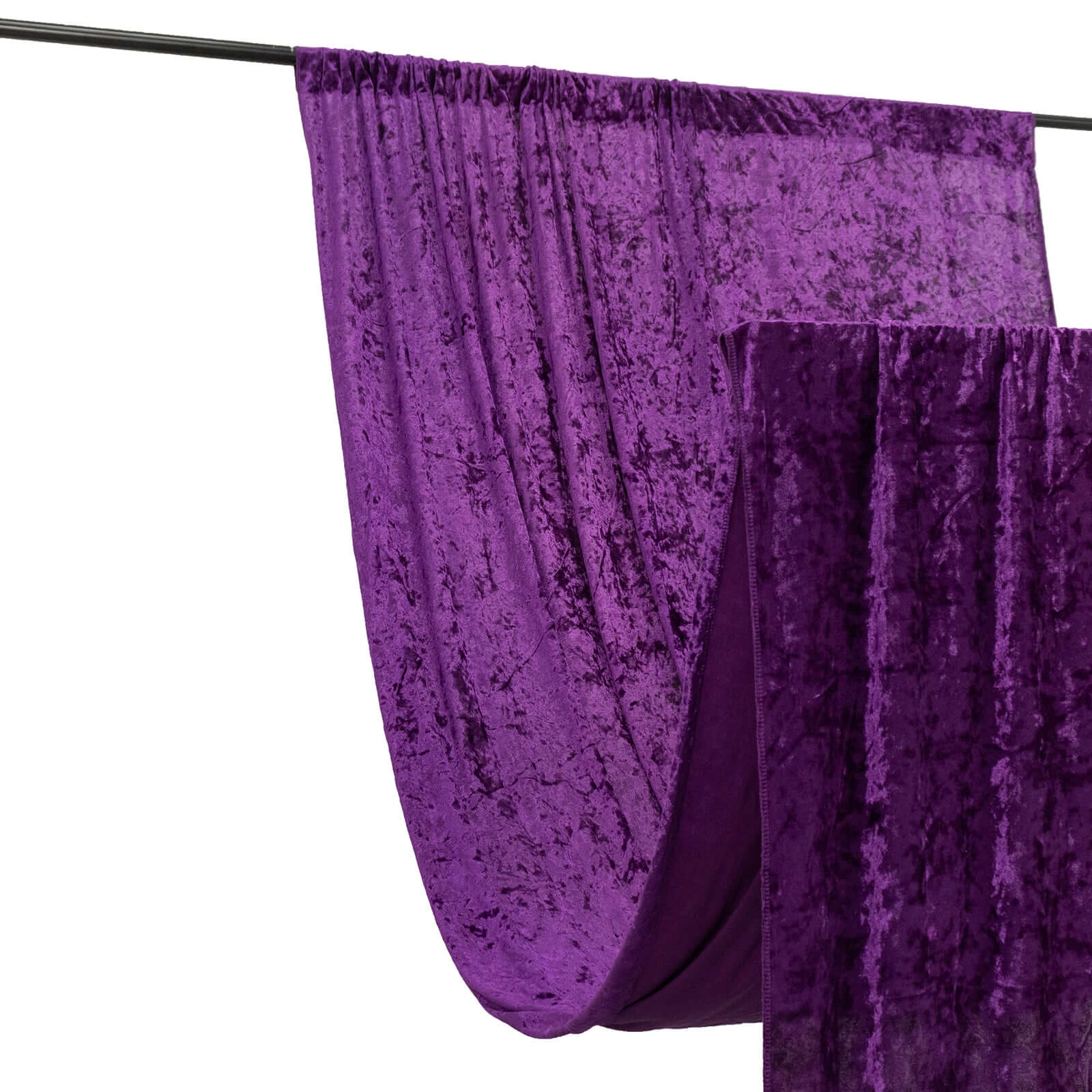 Purple Premium Smooth Velvet Backdrop Drape Curtain, Privacy Photo Booth Event Divider Panel with Rod Pocket - 5ftx12ft