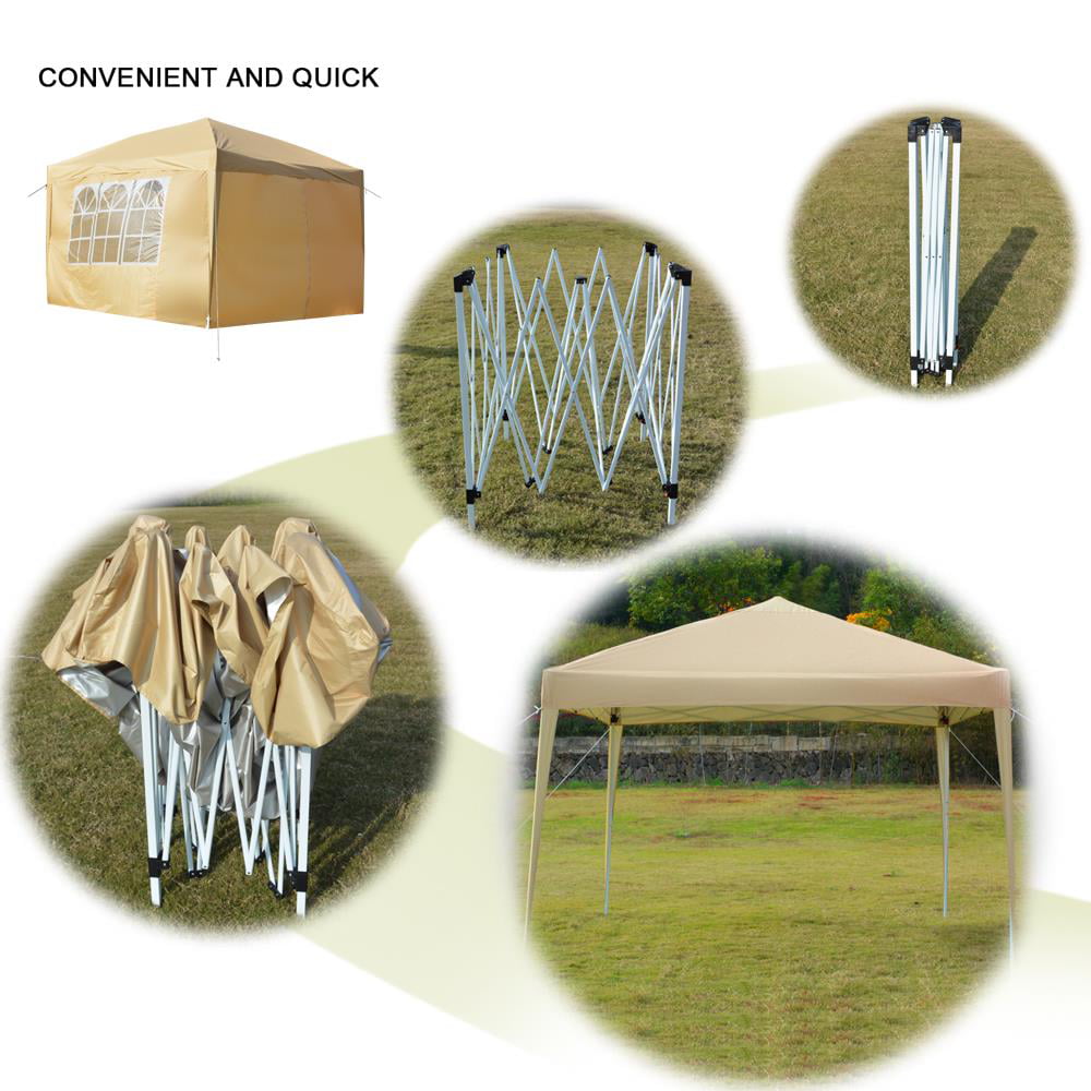 SalonMore Ez Pop Up Canopy Tent Outdoor Folding Patio Gazebo Shade 10'x10' Yellow