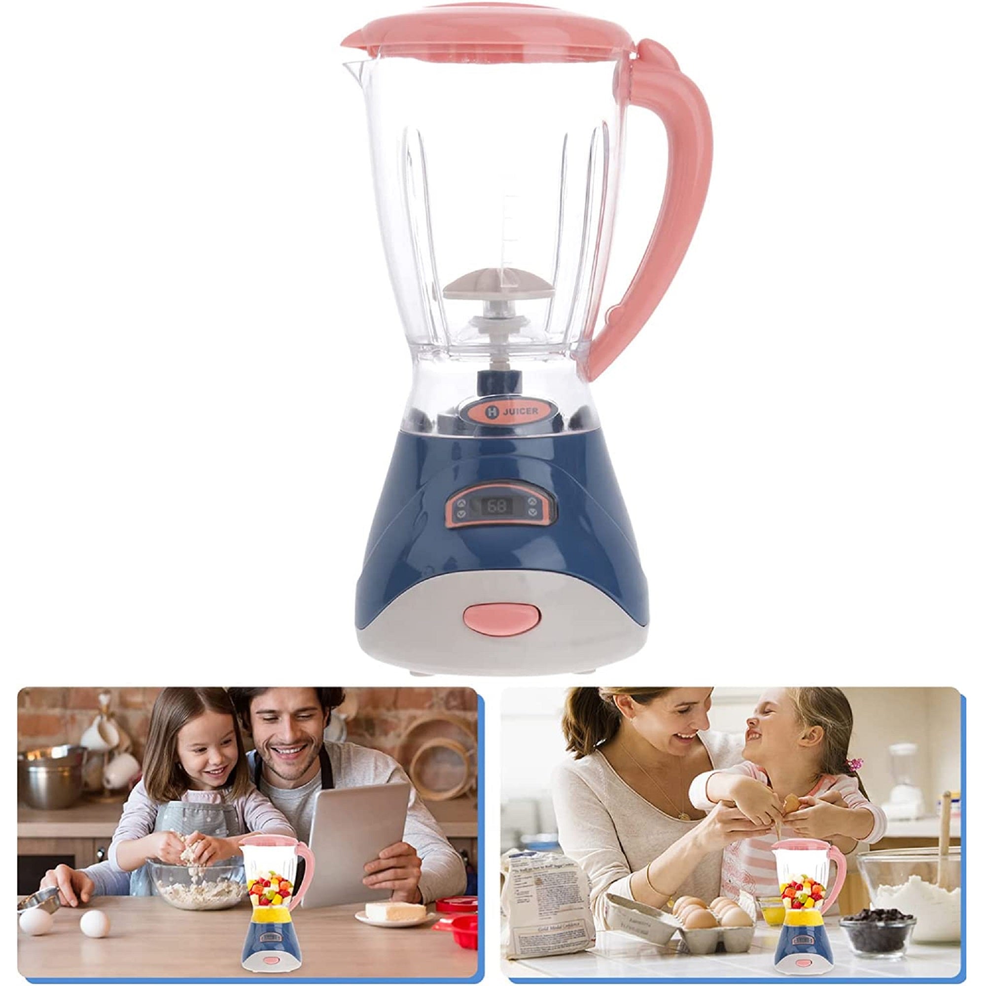 HESLAND Kids Blender Toy Mini Tiny Play Kitchen Appliance Juicer Pretend Toys Unisex Age 3-8