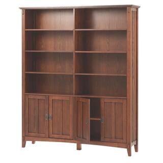 Home Decorators Collection 69 in. Medium Oak Brown Wood Adjustable 8-Shelf Standard Bookcase 9224400550