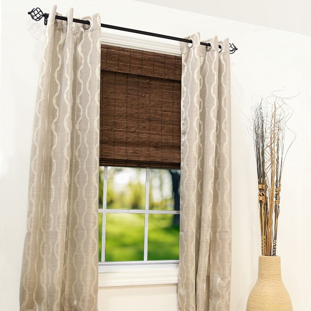 Radiance Brooklyn 31 5 in Cordless Cocoa Bamboo Roman Shade