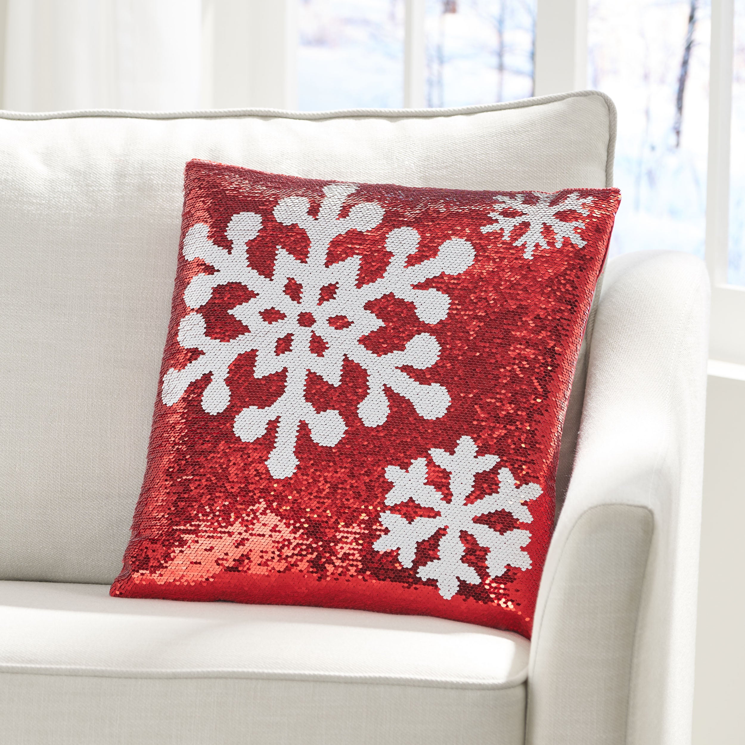 Sherard Glam Sequin Christmas Throw Pillow Cover