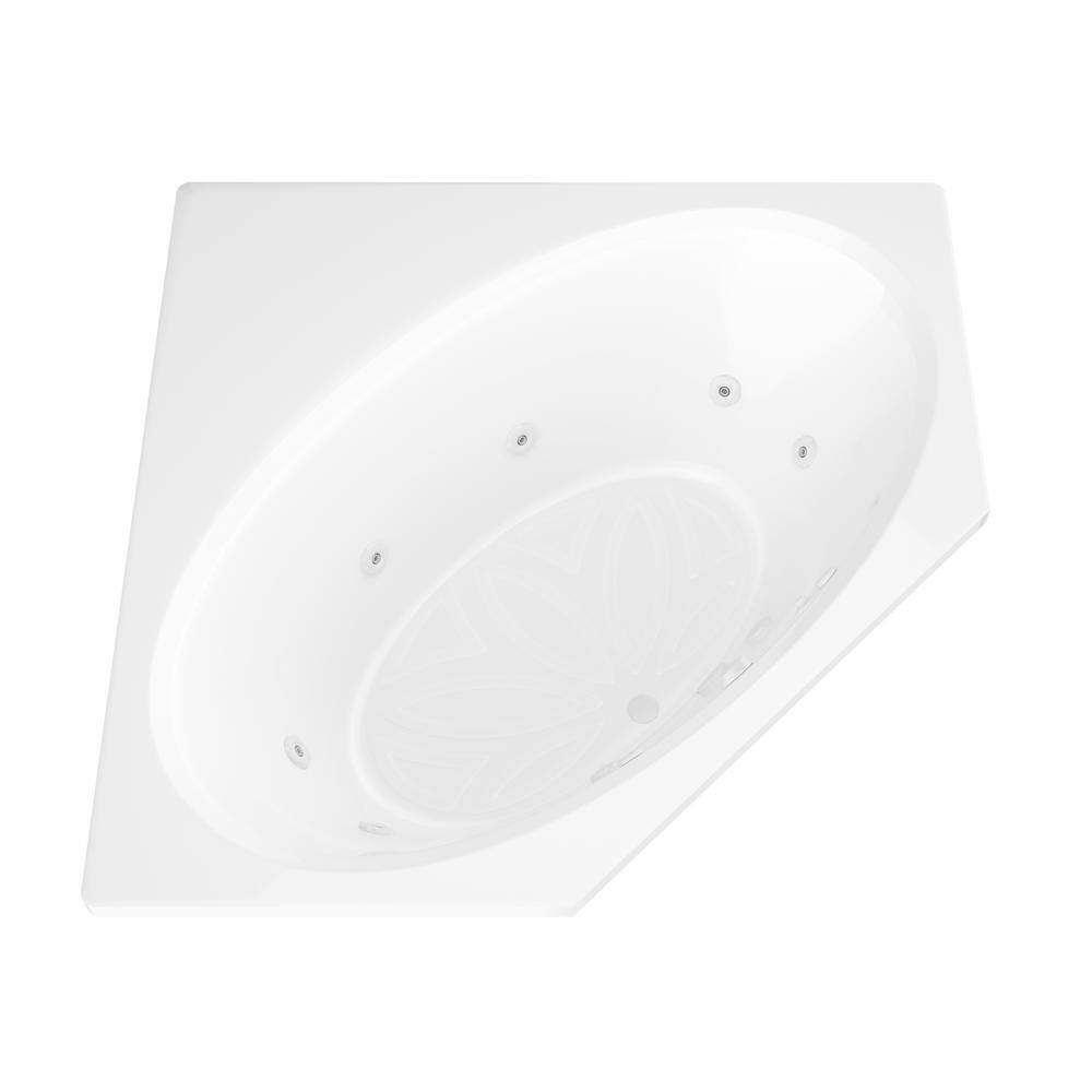 Universal Tubs Mali 5 ft. Acrylic Corner Drop-in Whirlpool Bath Tub in White HD6060VWR