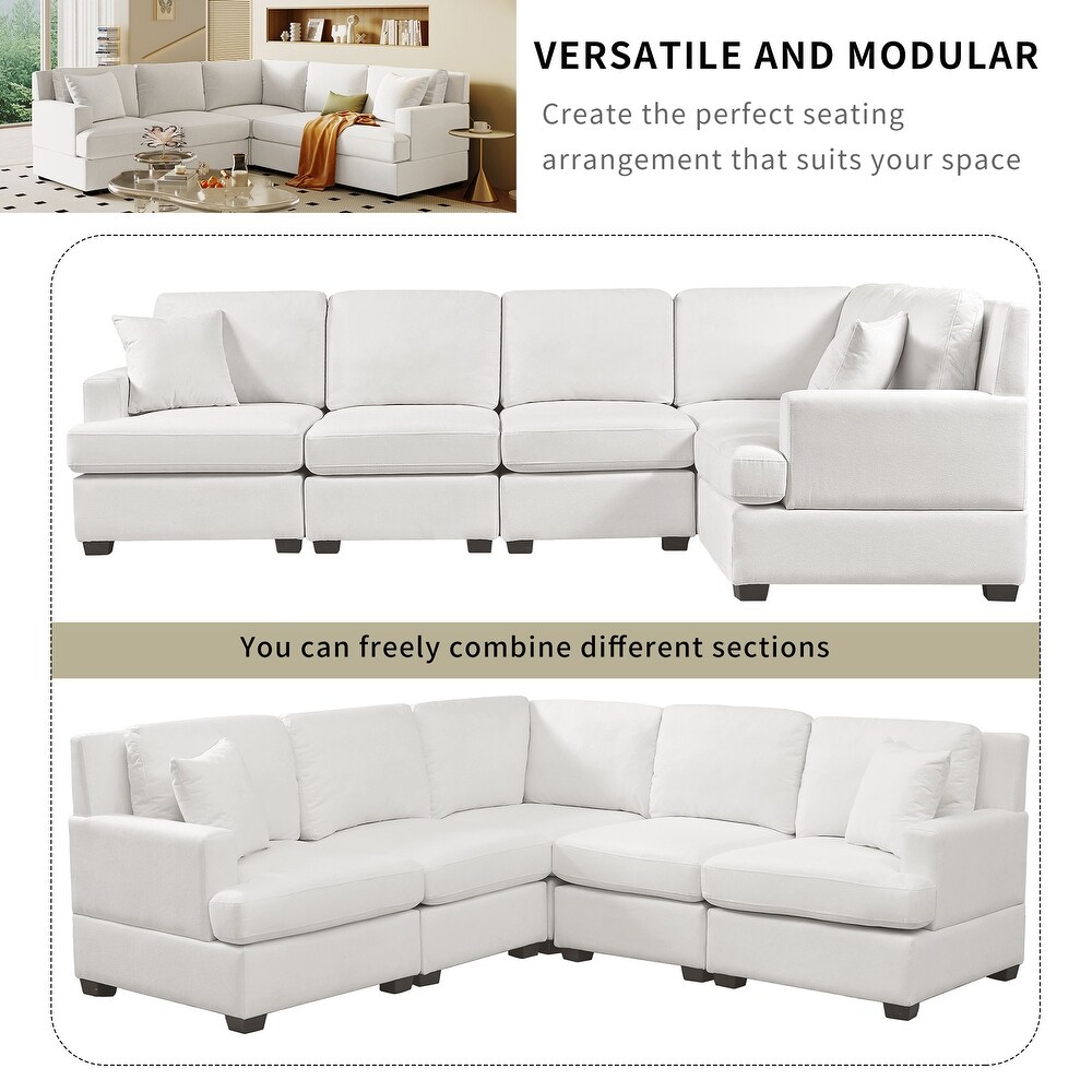 Modern Sectional Modular Sofa with Solid Frame