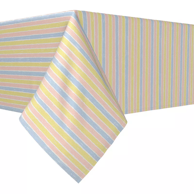 Square Tablecloth， 100% Polyester， 70x70， Pastel Stripes