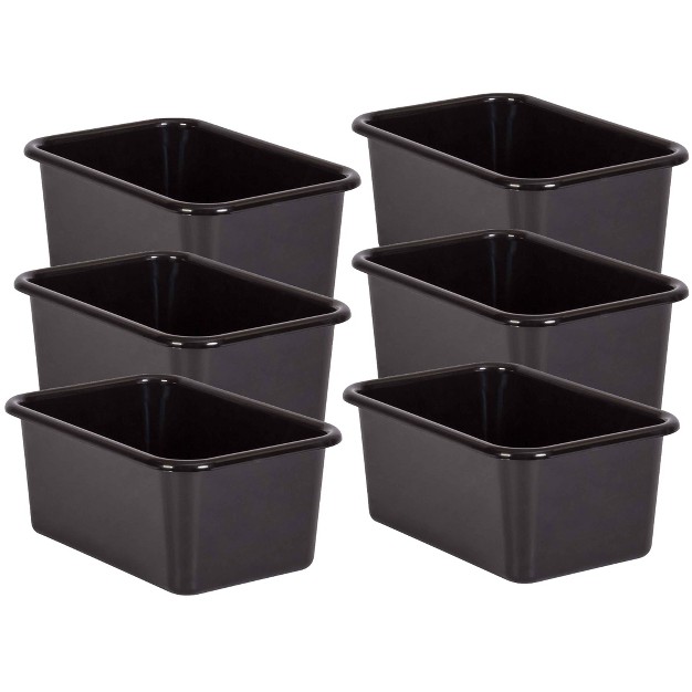 Teacher Created Resources Black Small Plastic Storage Bin Pack Of 6