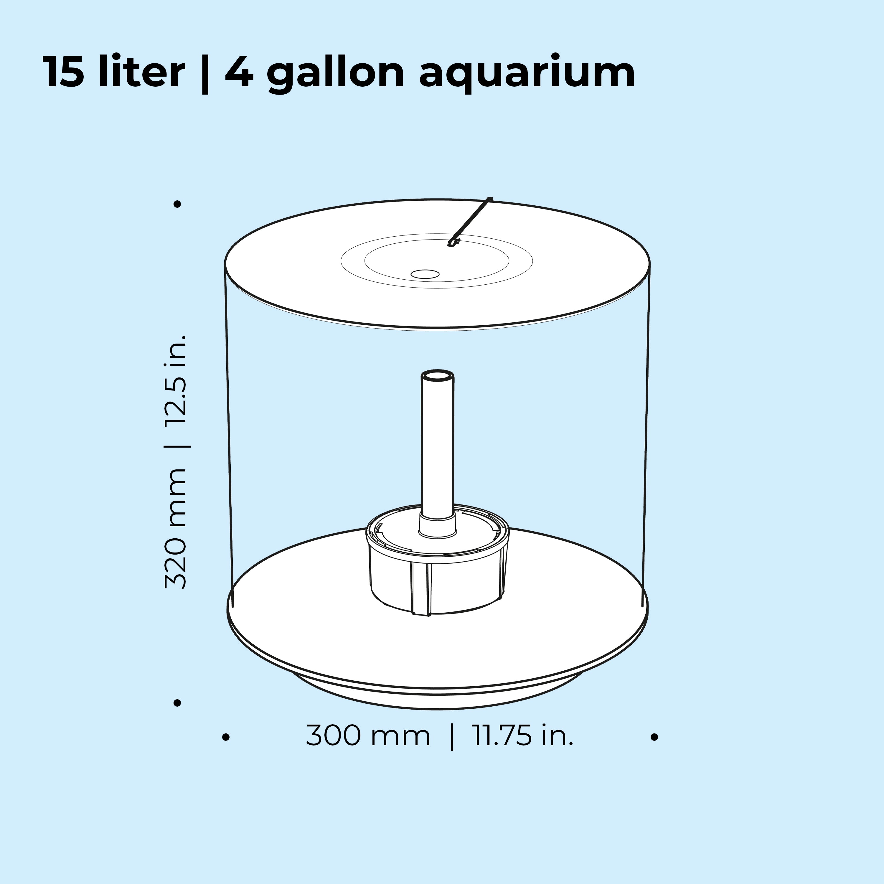 biOrb Tube 15 Aquarium with Standard Light， 4 Gallon， White