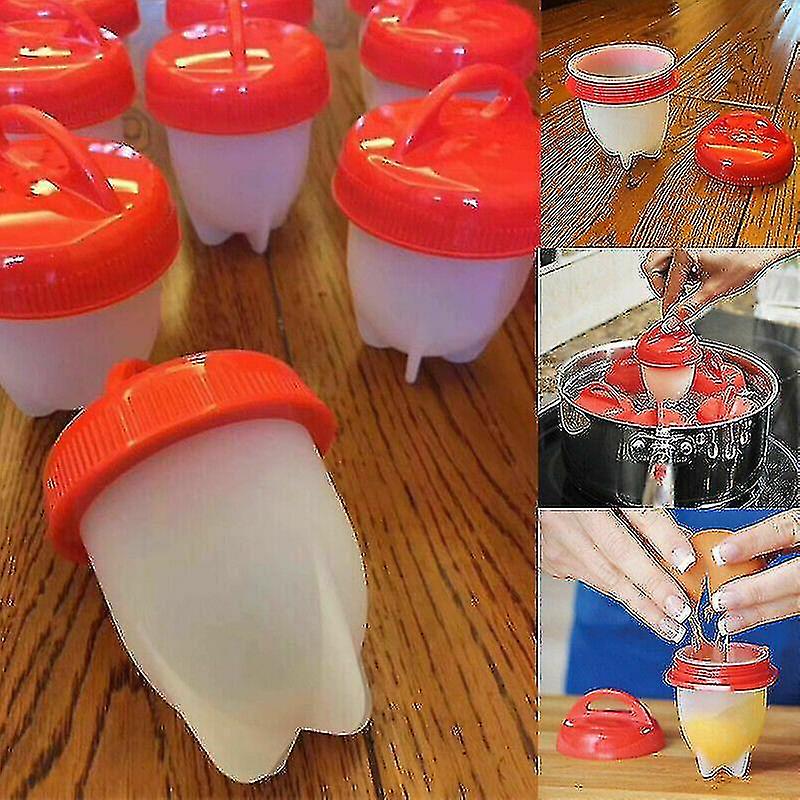 6pcs Without Silicone Cups Egg Hard Boiled Steamer Shell Poacher Boiler Cooker