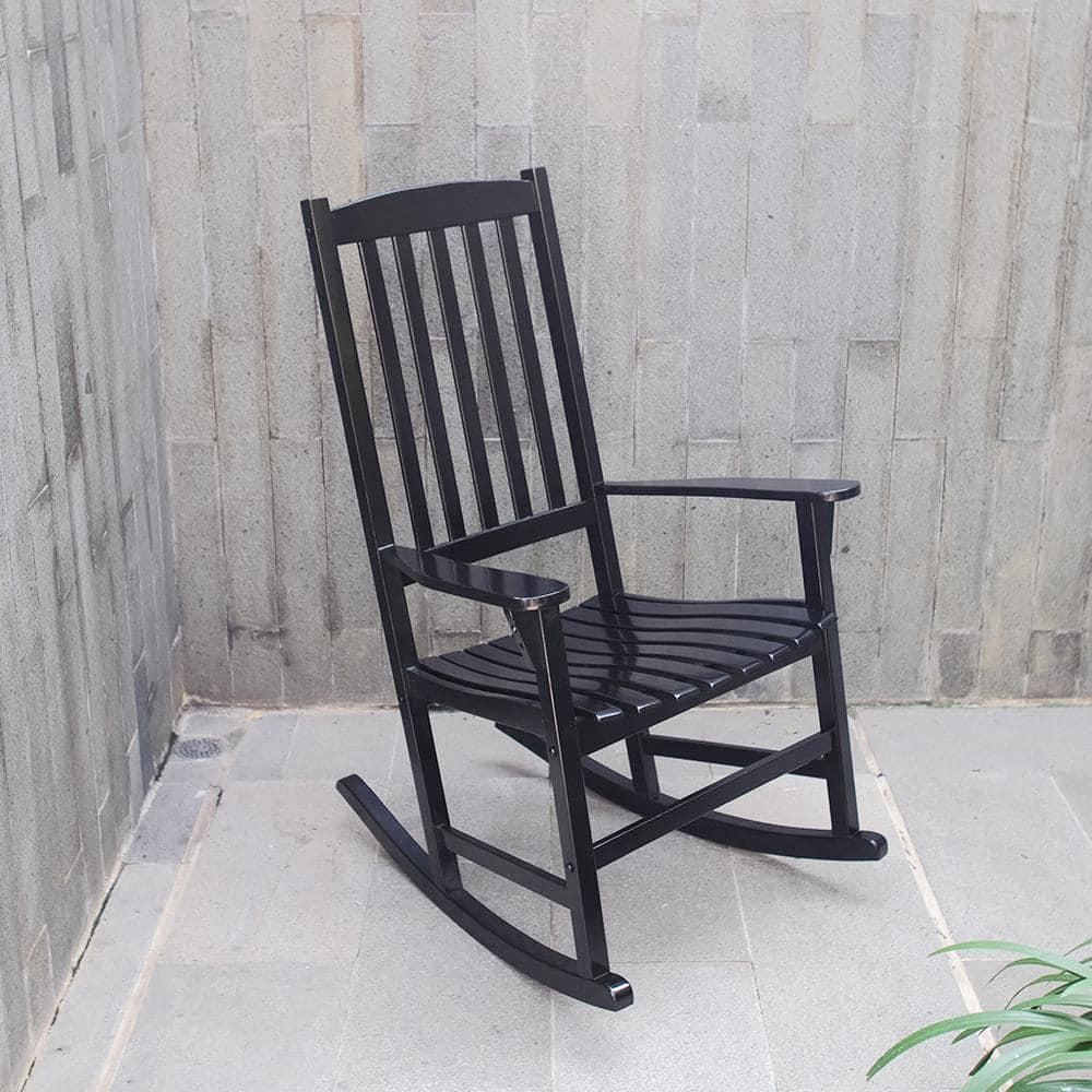 Cambridge Casual Thames Black Wood Outdoor Rocking Chair