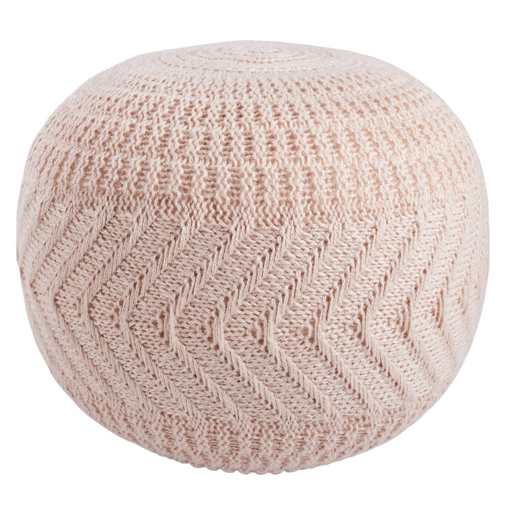 Lucille Solid Light Blush Pouf/ Floor Pillow