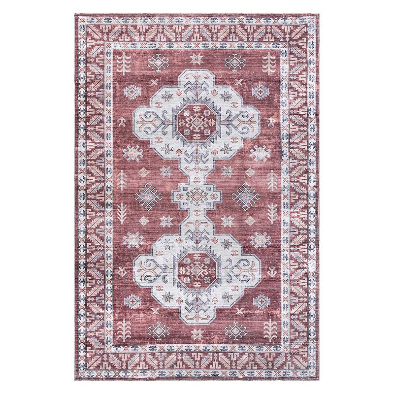 nuLoom Norma Machine Washable Traditional Medallion Area Rug