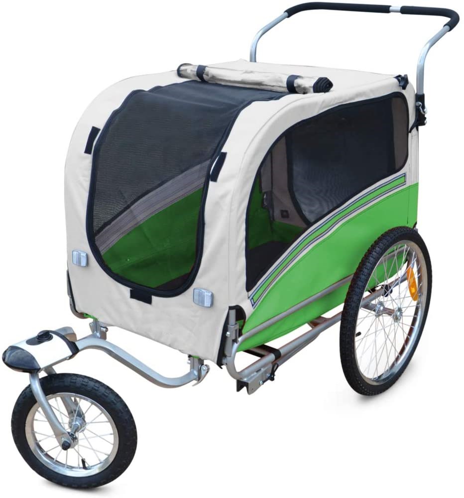 Dog Cart Bicycle Trailer Animal Carrier Pet Bike Trolley with Door