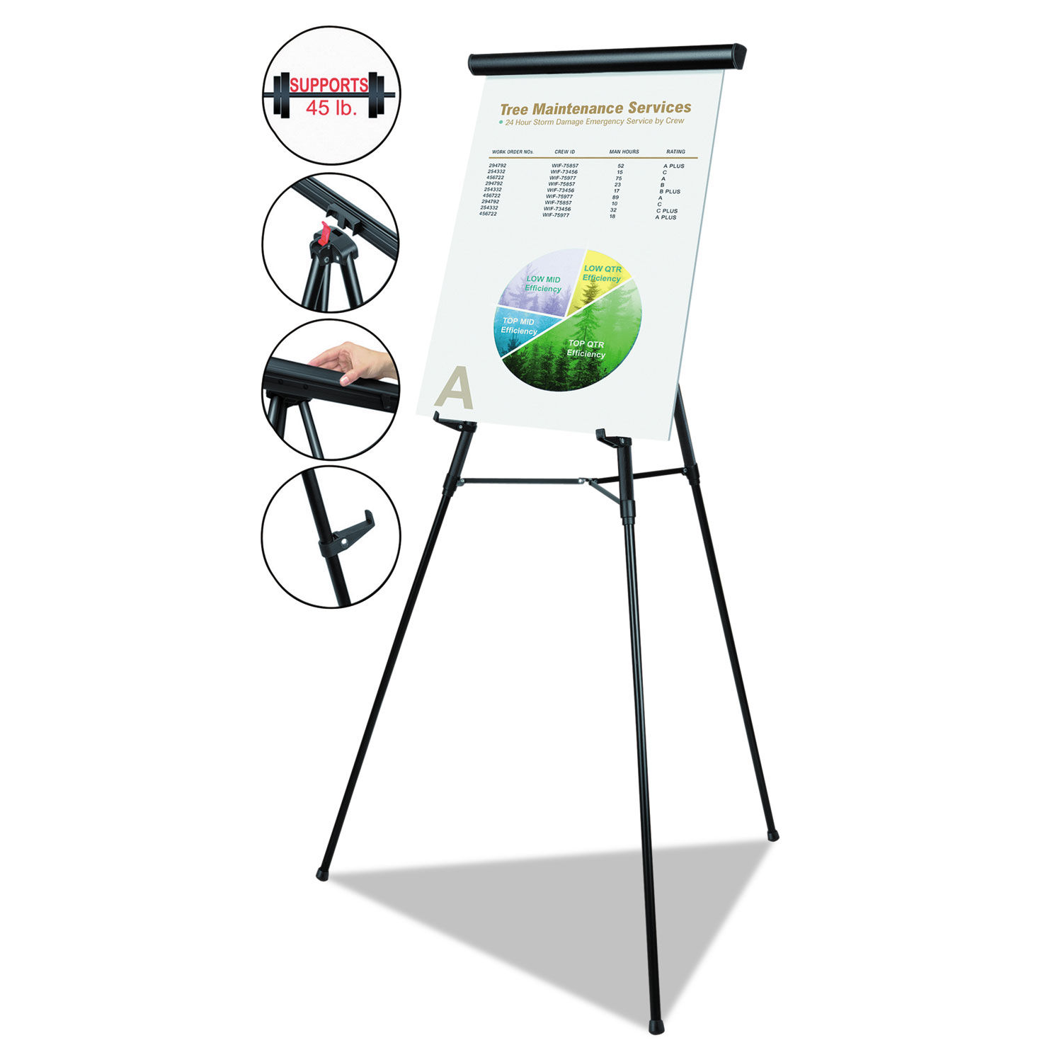 Telescoping Tripod Display Easel by MasterVisionandreg; BVCFLX05101MV