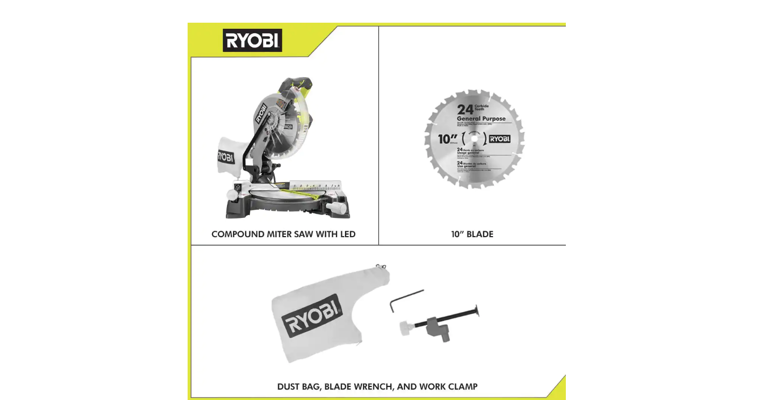 RYOBI TS1346 10 in. Compound Miter Saw with LED