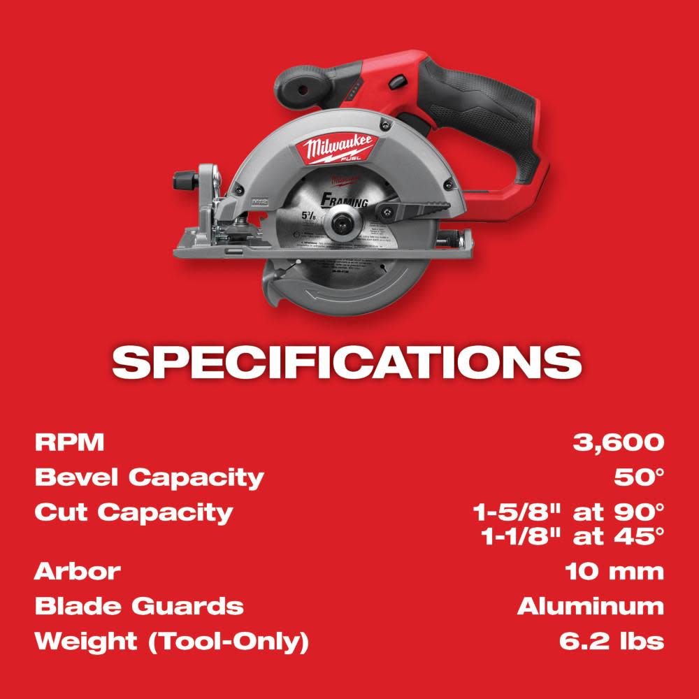 M12 FUEL™ 5-⅜” Circular Saw (Tool Only)