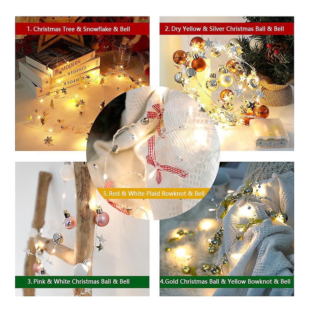 Christmas Led String Lights Battery Operated 6.6ft 20 Led Warm White Light Christmas Tree Decorative Lights For Living Room Bedroom Parties Wedding  T