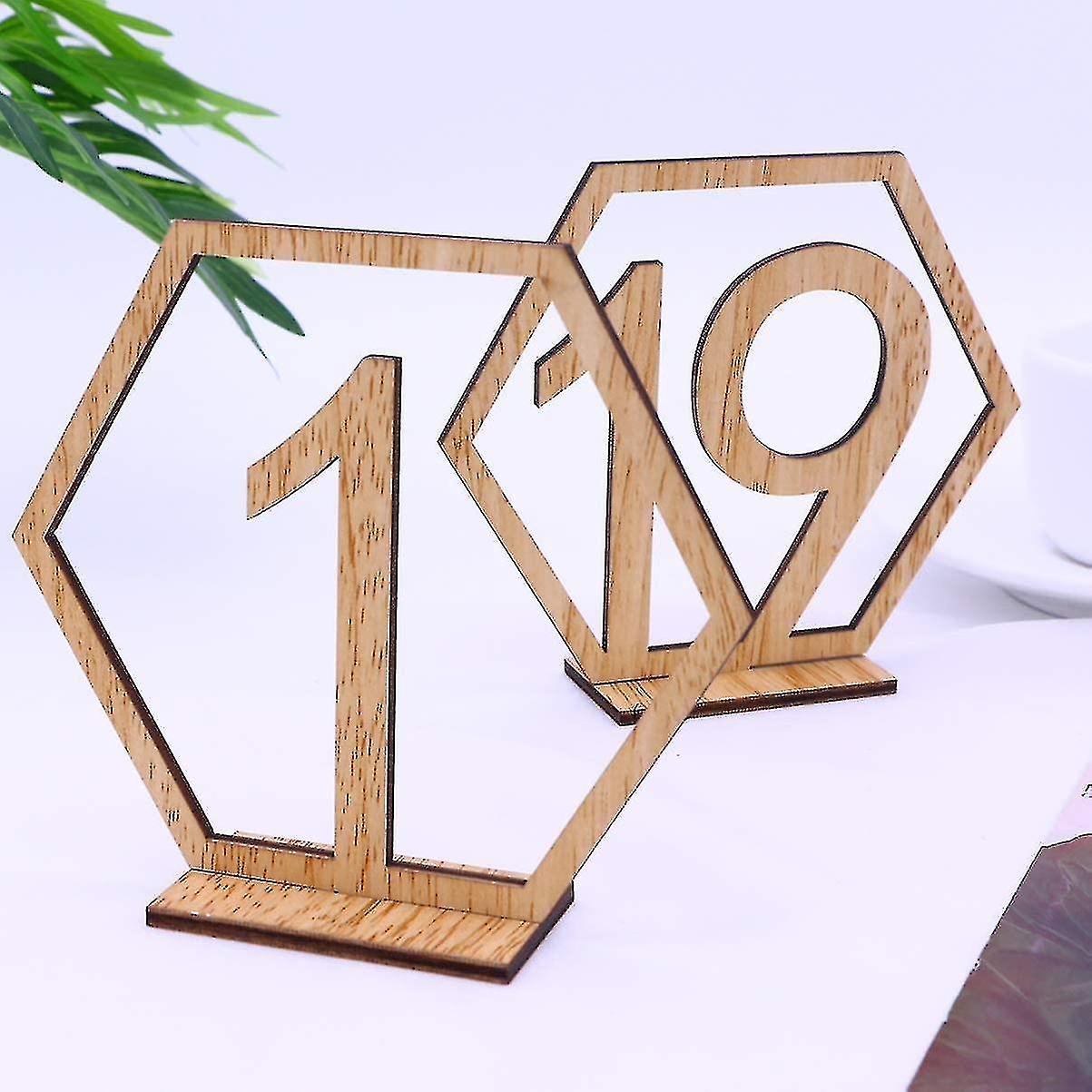 1 20 Table Numbers For Wedding Number Holders Wooden Weddings Rustic Centerpieces Table Sign Table Numbers Holder Base Hexagon Wooden Table Numbers