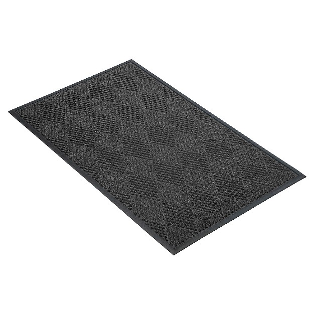 2 x27 x3 x27 Solid Diamond Doormat Charcoal Hometrax