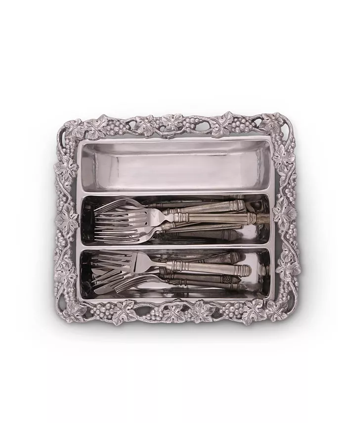 Arthur Court Designs Aluminum Grape Flatware Caddy