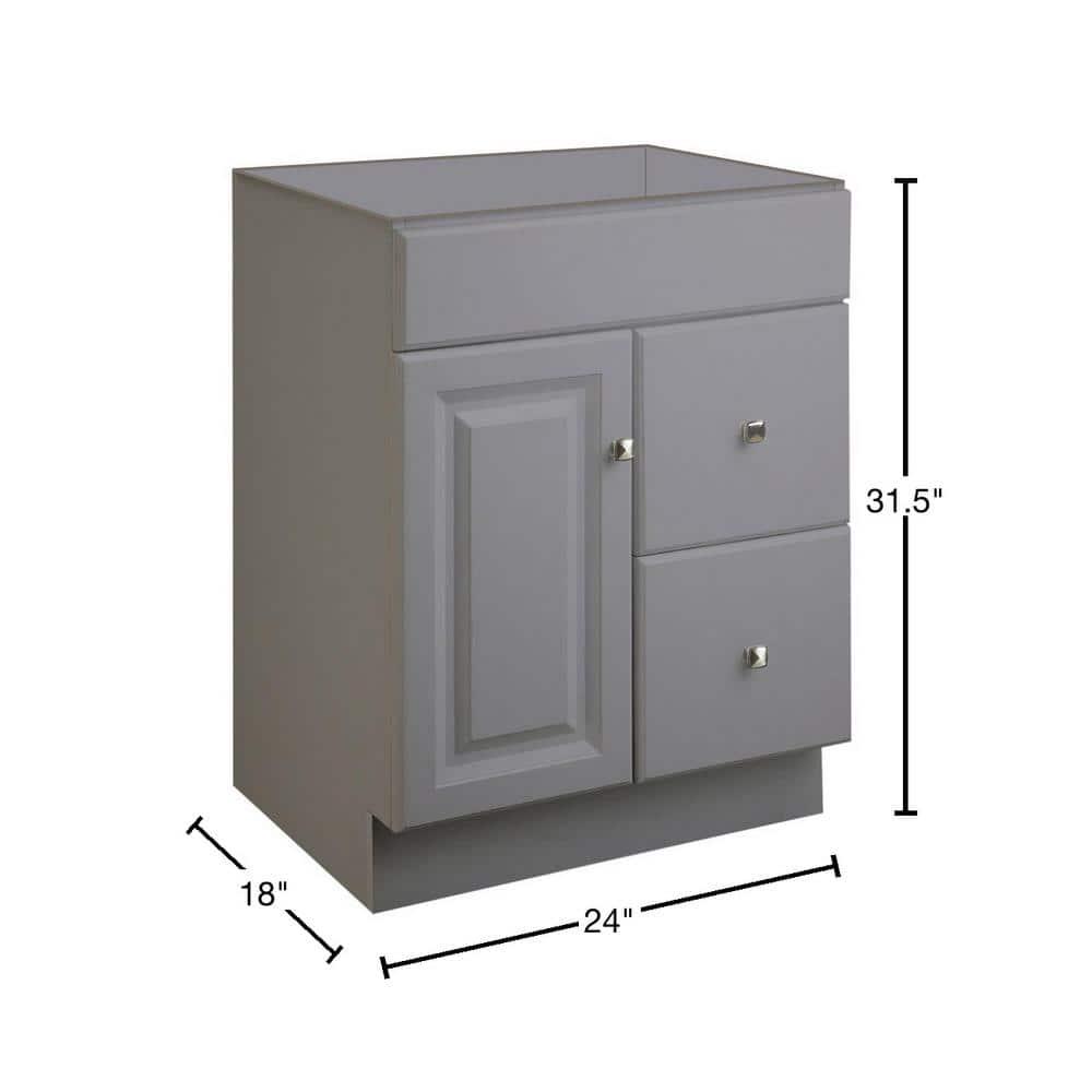 Design House Wyndham 24 in W x 18 in D Ready to Assemble Bath Vanity Cabinet Only in Gray