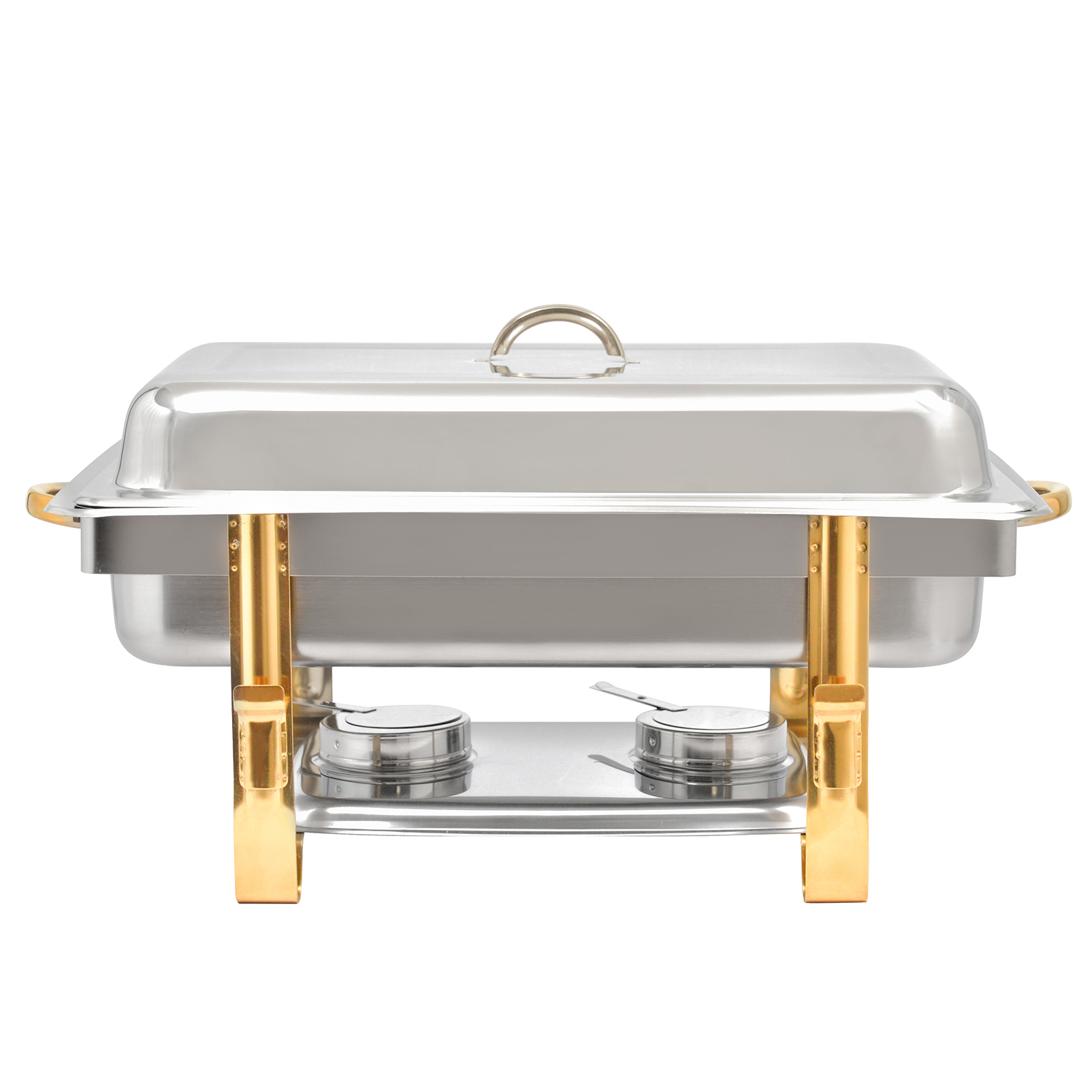 Anqidi 9L Chafing Dish Set Stainless Steel Rectangular Folding Chafer Food Warmer Container w/Lid for Catering Buffet