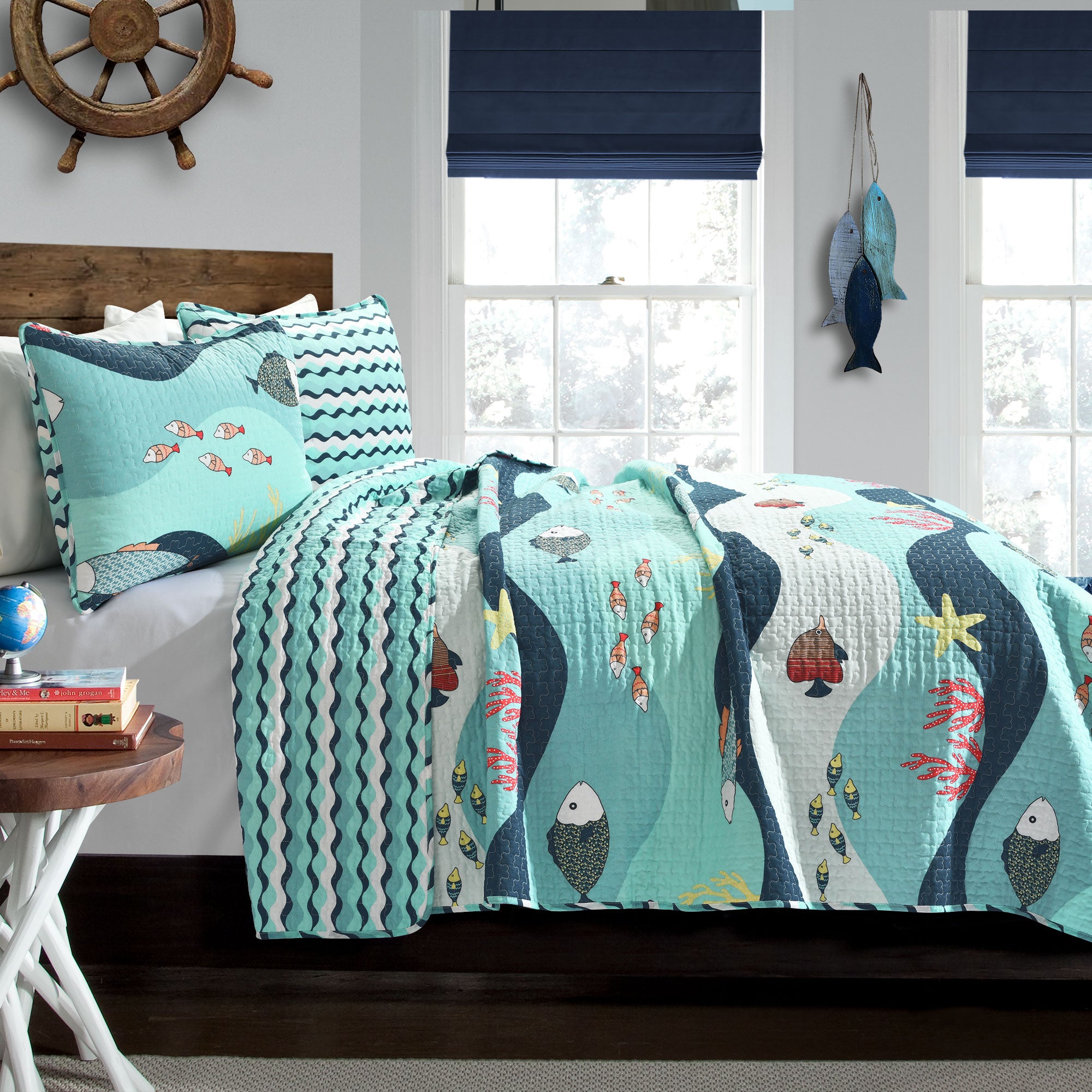 Sea Life 3 Piece Quilt Set Full/Queen Size