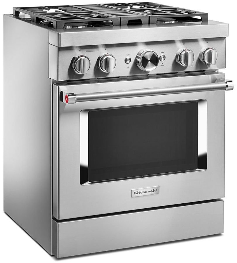 KitchenAid 30'' Stainless Steel Smart Commercial-Style Dual Fuel Range With 4 Burners