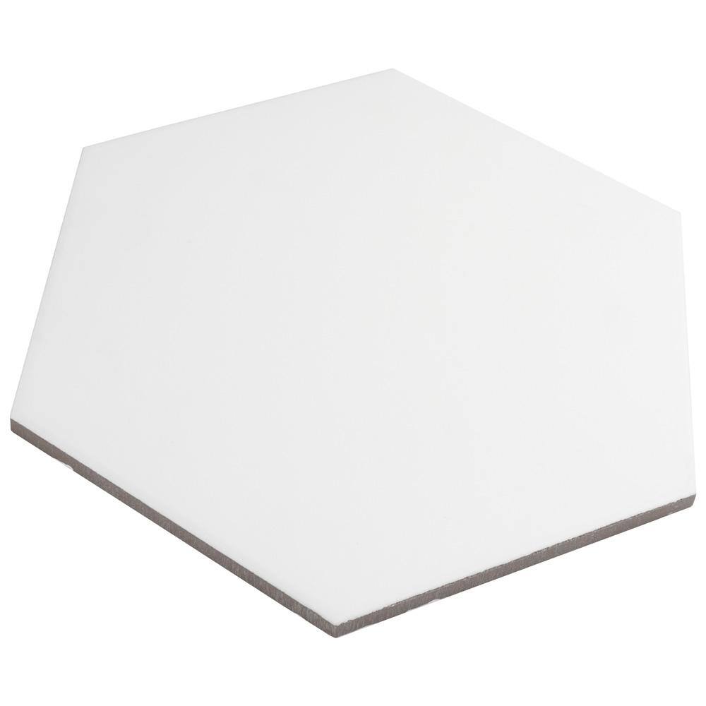 Merola Tile Apini Hex Matte White 9 in. x 10-12 in. Porcelain Floor and Wall Tile (7.14 sq. ft.Case) FEGAPXMWH