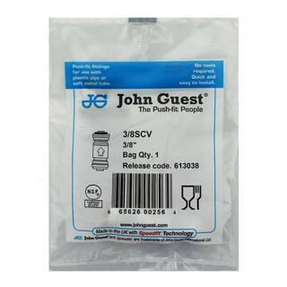 JOHN GUEST 38 in. Polypropylene Push-to-Connect Check Valve (10-Pack) 38SCV-US