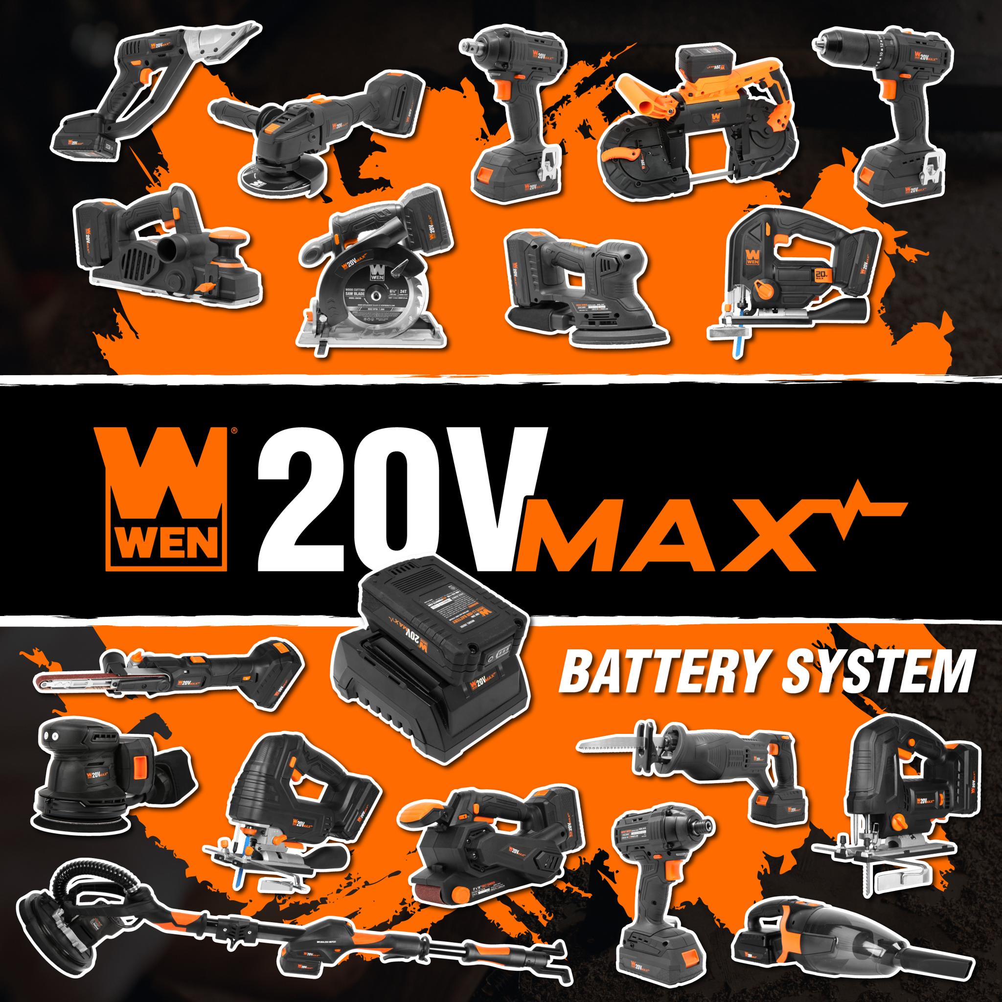 WEN 20V Max Brushless Cordless 3-1/4-Inch Hand Planer (Tool Only – Battery Not Included)