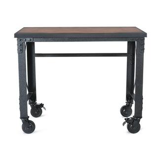 DURAMAX 46 in. x 24 in. Rolling Industrial Worktable Desk with Solid Wood Top 68023