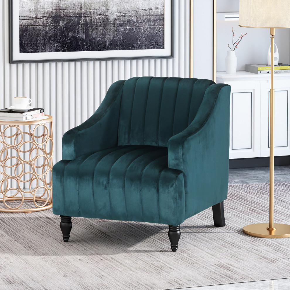 Candice Glam Velvet Club Chair   Traditional   Armchairs And Accent Chairs   by GDFStudio  Houzz