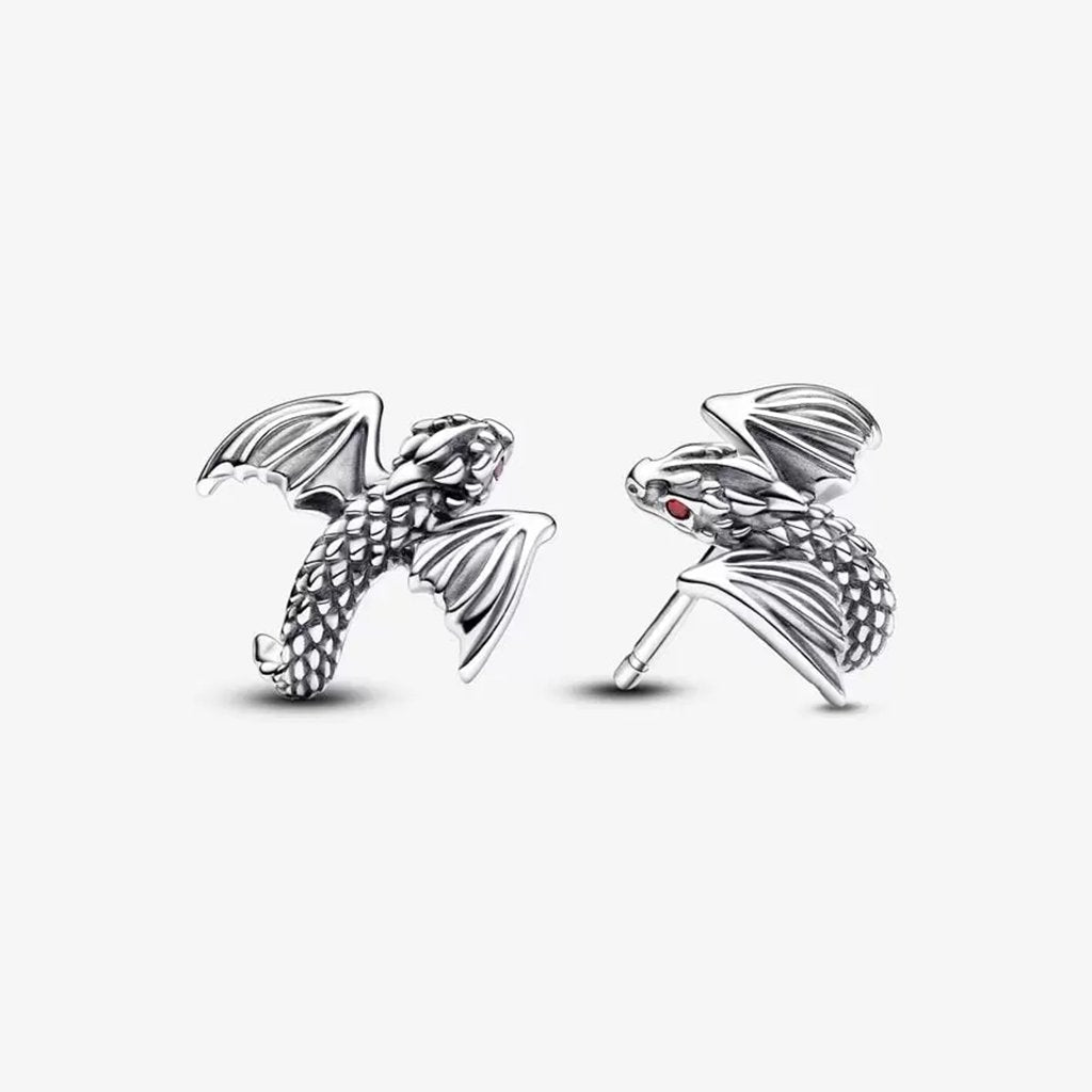 PANDORA  Game of Thrones Curved Dragon Stud Earrings in Sterling Silver