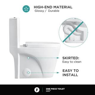 FINE FIXTURES Ultraluxe 12 in. Rough-In 1-Piece 11.6 GPF Dual Flush Elongated Toilet in Shiny Gold Seat Included MOTB7GO-O