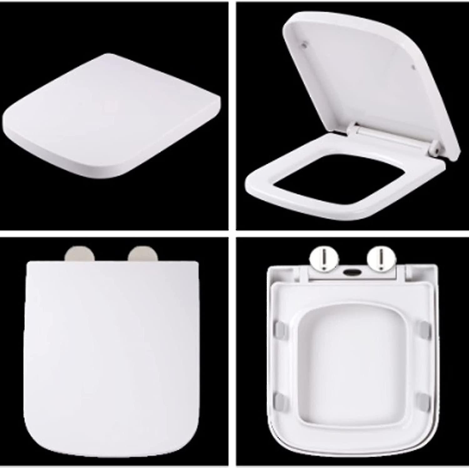 Born Pretty Heavy Duty Square Toilet Seat Soft Close Quick Release Top Fix Hinge Easy Clean