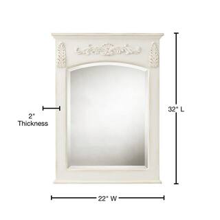 Home Decorators Collection 22 in. W x 32 in. H Framed Rectangular Bathroom Vanity Mirror in antique white 1590410410