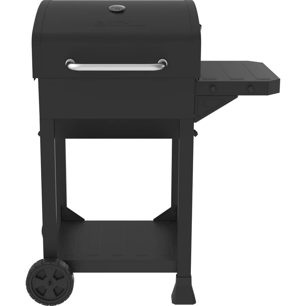 Nexgrill Cart-Style Charcoal Grill in Black with Side Shelf 810-0047