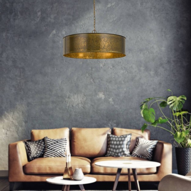 X 29 5 quot Metal Rochefort Round Chandelier Gold Cal Lighting